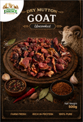 Village Essence Dry Goat Meat With Bone – 500g front pack, 100% natural high-protein dried goat